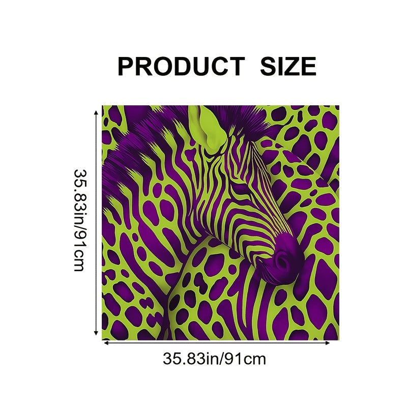 Zebra & Leopard Print Bandana Headscarf | Purple-Green Patchwork