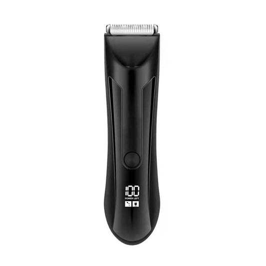 Black hair clipper with digital display on a white background