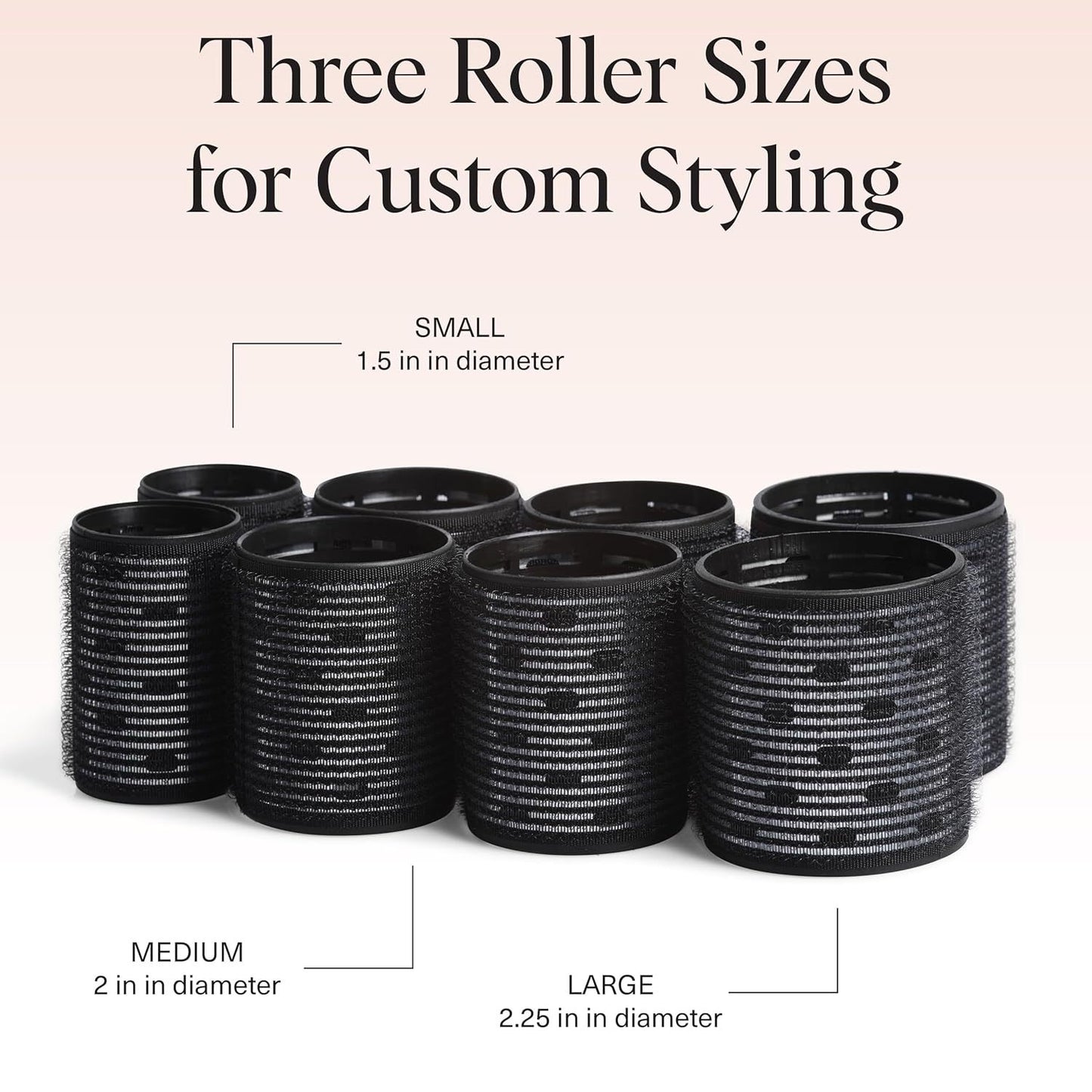 18pcs self grip hair rollers set with 3 sizes
Multi size hair rollers for all hair types
Lightweight sleep hair curlers set