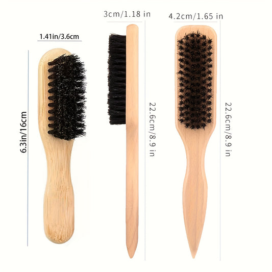 Hard bristle slick back hair brush set for smooth edges and flyaways
3-pack styling brushes for sleek ponytails, buns, and hairline control
Edge control brush set designed for all hair types and textures
Compact hair brushes for precise styling and on-the-go touch-ups