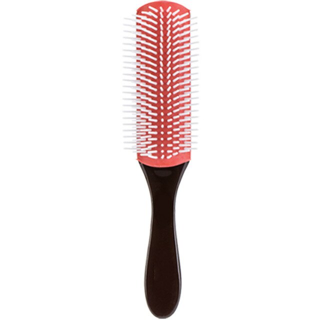 9-row hair styling brush with nylon bristles, lightweight and portable