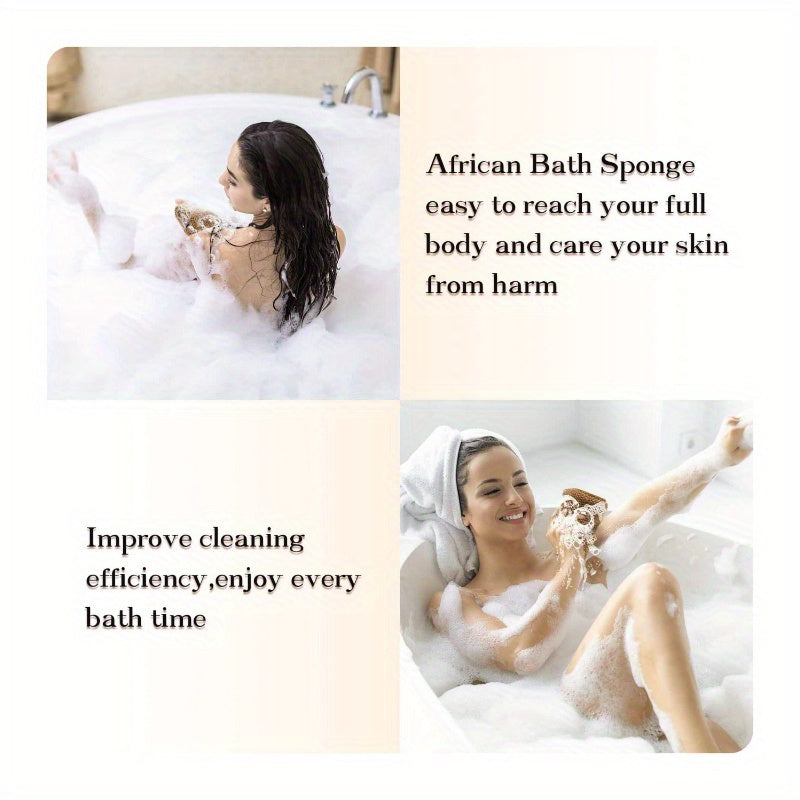 3pcs African Exfoliating Sponge with Handles Long