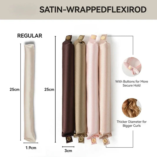 Satin Overnight Hair Curlers – Heat-Free, Frizz-Free Curls.