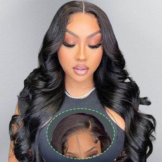 Body Wave 4x7 Lace Closure Wig 200 Density Human Hair.