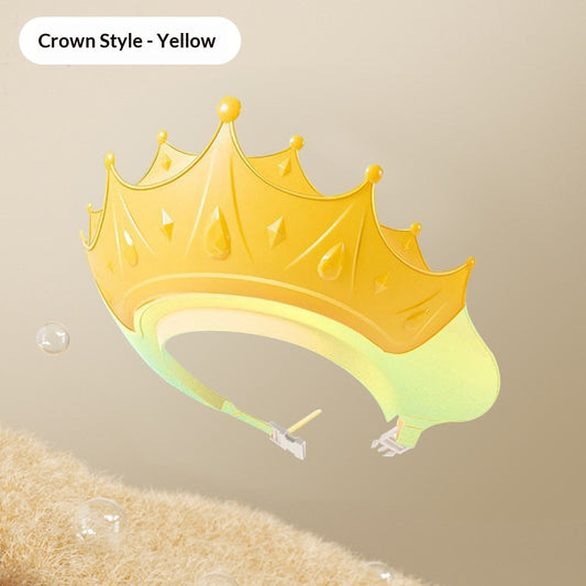 Toddler smiling while wearing shower crown during bath
Kids hair washing shield keeping water out of eyes
Parent washing child’s hair with no tears bath visor
Adjustable shower crown protecting child’s face from water
Happy bath time with kids using water shield crown