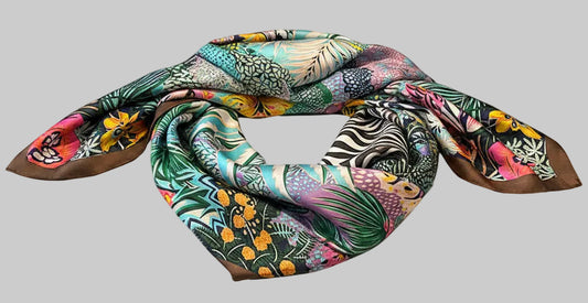 vintage silk feel scarf green printed elegant shawl
women lightweight scarf 90x180cm fashion wrap
green print scarf for neck shoulder or head styling
elegant silk style scarf vintage pattern accessory