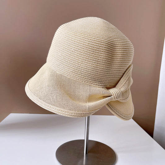 Patchwork bow sun hat for women in black, khaki, and beige
Stylish and breathable summer hat with sun protection
Versatile European and American-inspired bow hat
Lightweight patchwork sunshade hat for casual or elegant wear