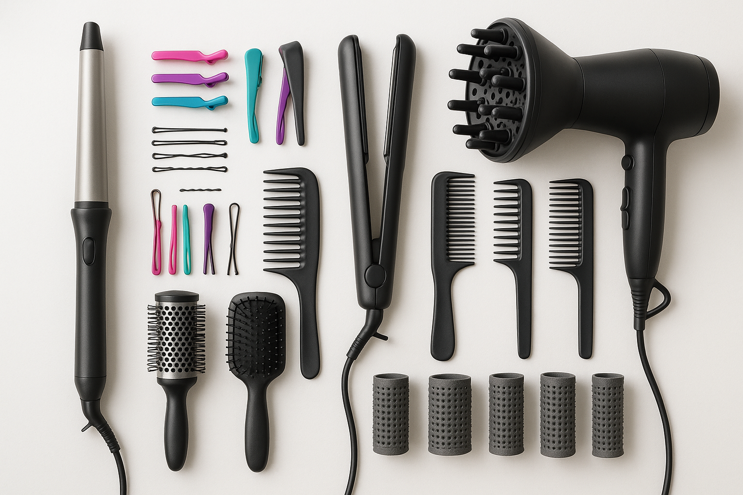 BLOWDRY | IRONS | CLIPS | COMBS | BRUSHES | & MORE