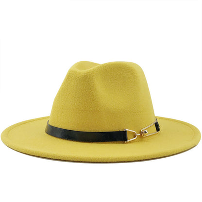 Unisex Wool Top Hat – Premium Cashmere Style Flat Brim Fashion Hat