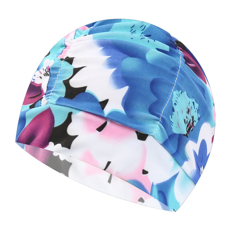 pleated swim cap double layer nylon unisex design
comfortable stretch swimming hat adult water sports
printed swim cap secure fit flexible nylon material
unisex swimming cap for pool and beach use