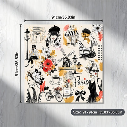 Parisian Style Illustrated Headscarf | Multifunctional Headwear