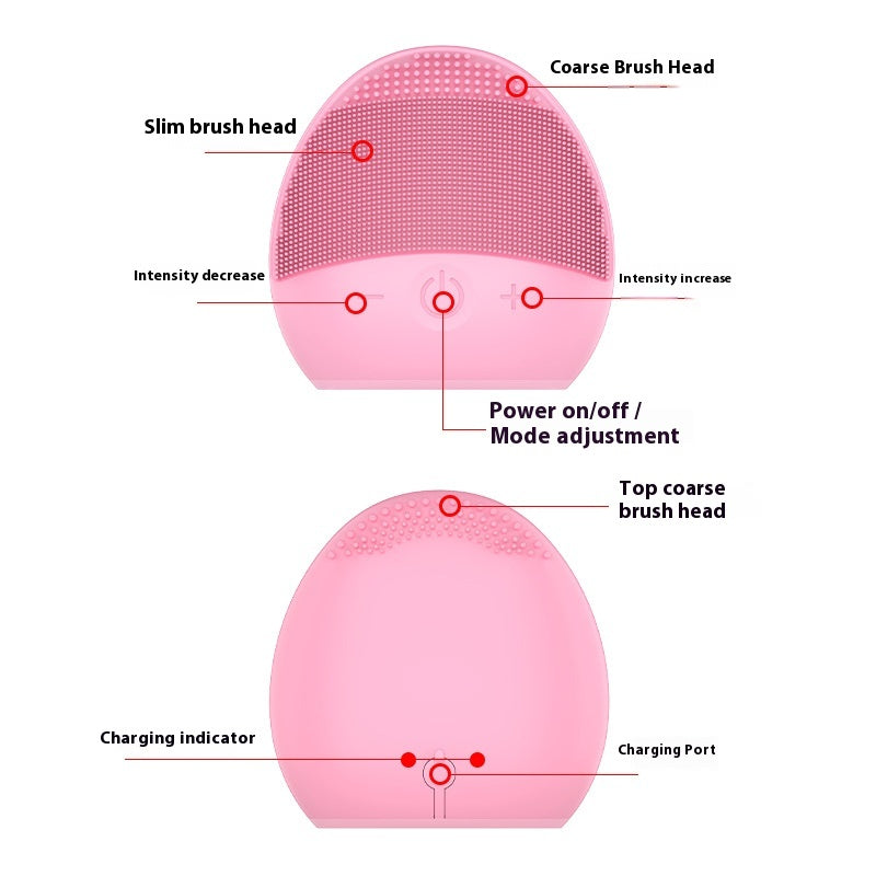 ultrasonic silicone facial cleansing device pink color
electric face cleaner deep pore cleansing tool
3 gear facial cleansing device for skincare routine
silicone facial scrubber ultrasonic skin cleaning tool