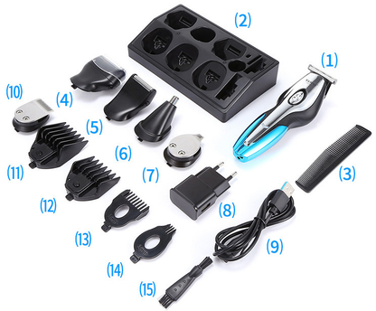 Professional cordless trimmer for men & kids. Ideal for hairy faces, beard shaping, nose trimming, and detailed grooming.