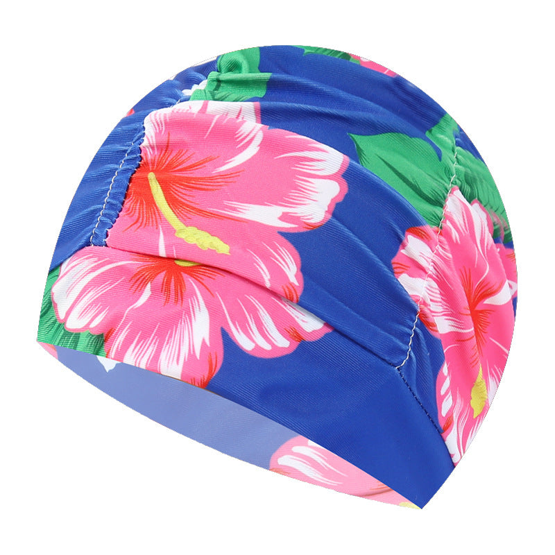 pleated swim cap double layer nylon unisex design
comfortable stretch swimming hat adult water sports
printed swim cap secure fit flexible nylon material
unisex swimming cap for pool and beach use