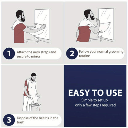 Hair Catcher Shaving Bib – Mess-Free Beard & Hair Grooming Cape.