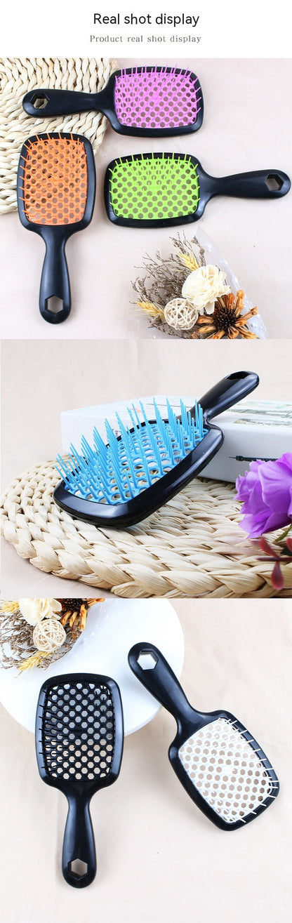 Hexagonal honeycomb hair comb anti static styling tool for detangling and sectioning