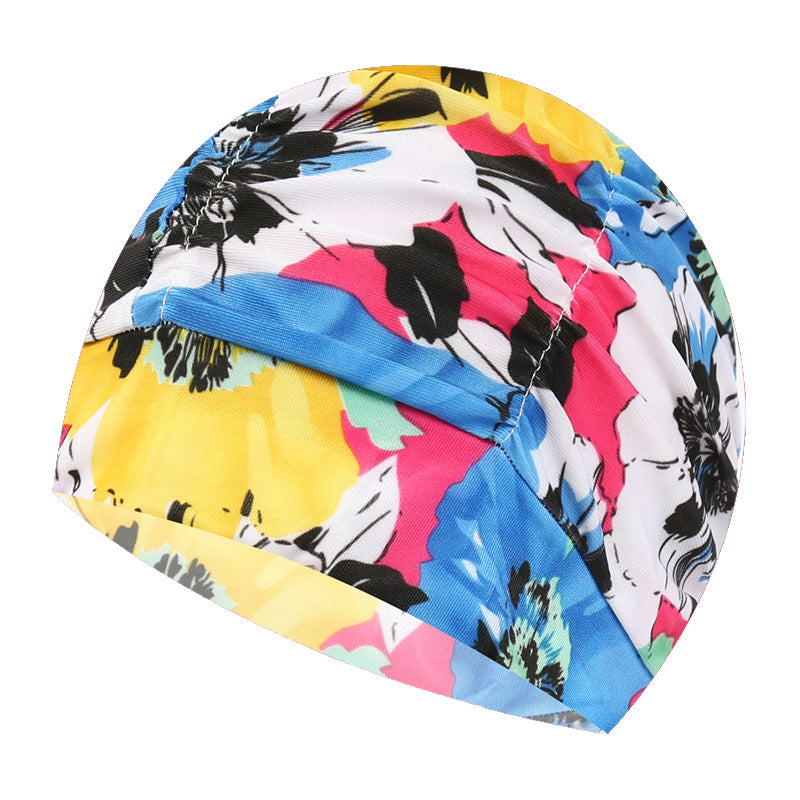 pleated swim cap double layer nylon unisex design
comfortable stretch swimming hat adult water sports
printed swim cap secure fit flexible nylon material
unisex swimming cap for pool and beach use