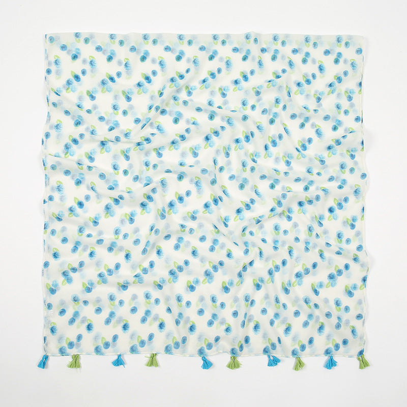 Light Blueberries Cotton Linen Bali Yarn Scarf