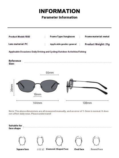 Gafas de sol con forma de elipse