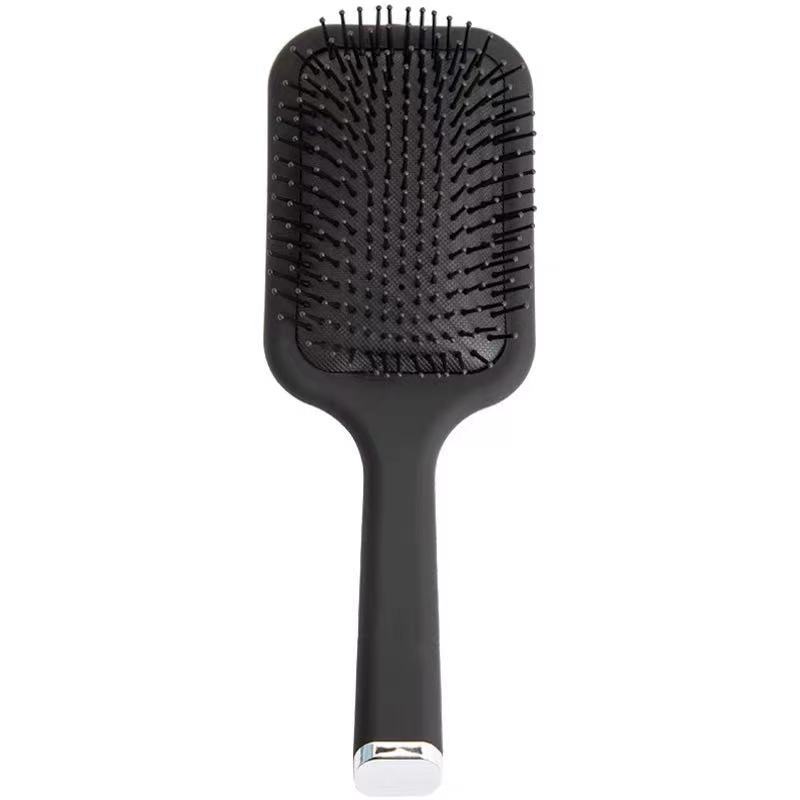 Air cushion paddle brush for detangling and smooth styling