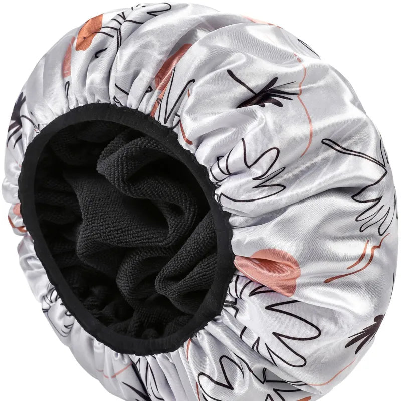 Gorro de ducha 3 en 1 XL – Impermeable, absorbente y suave con el cabello