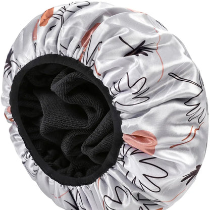 Gorro de ducha 3 en 1 XL – Impermeable, absorbente y suave con el cabello