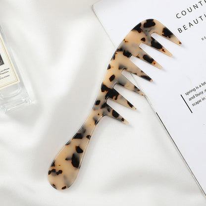 Tortoiseshell comb  Cellulose acetate sheet comb for detangling wet hair and braids, ergonomic design