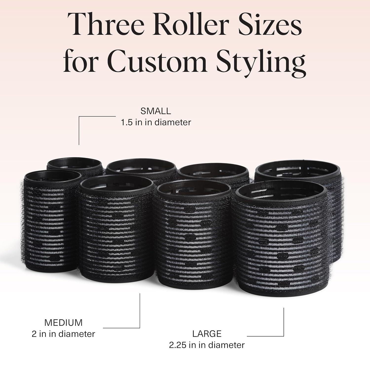 18pcs self grip hair rollers set with 3 sizes
Multi size hair rollers for all hair types
Lightweight sleep hair curlers set