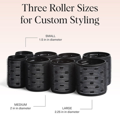 18pcs self grip hair rollers set with 3 sizes
Multi size hair rollers for all hair types
Lightweight sleep hair curlers set