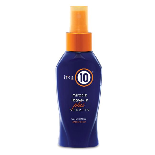 It’s A 10 Miracle Leave-In Plus Keratin for damaged hair repair
Keratin leave-in treatment for smooth shiny frizz-free hair
It’s A 10 leave-in spray with heat protection and strengthening benefits
Professional keratin hair treatment for soft manageable hair
