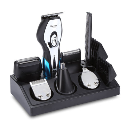 Cordless precision trimmer kit for men. Perfect for hairy faces, beard, hair, and nose trimming. Rechargeable & travel-friendly.