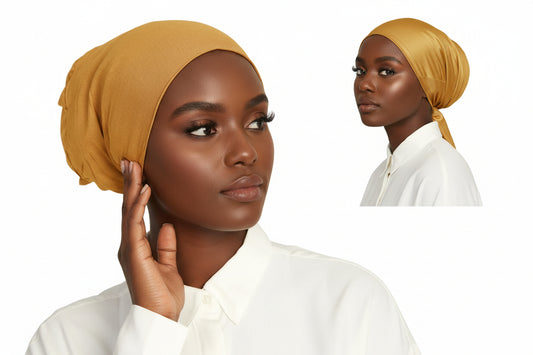 Pañuelo satinado ajustable con cordones