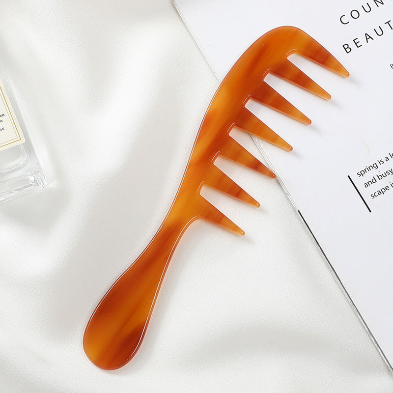 Brown hair comb Cellulose acetate sheet comb for detangling wet hair and braids, ergonomic design