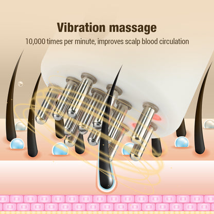 vibrating scalp massager comb for head relaxation
usb rechargeable head massage comb portable design
conductive comb with light for scalp stimulation
handheld scalp massager comb with vibration