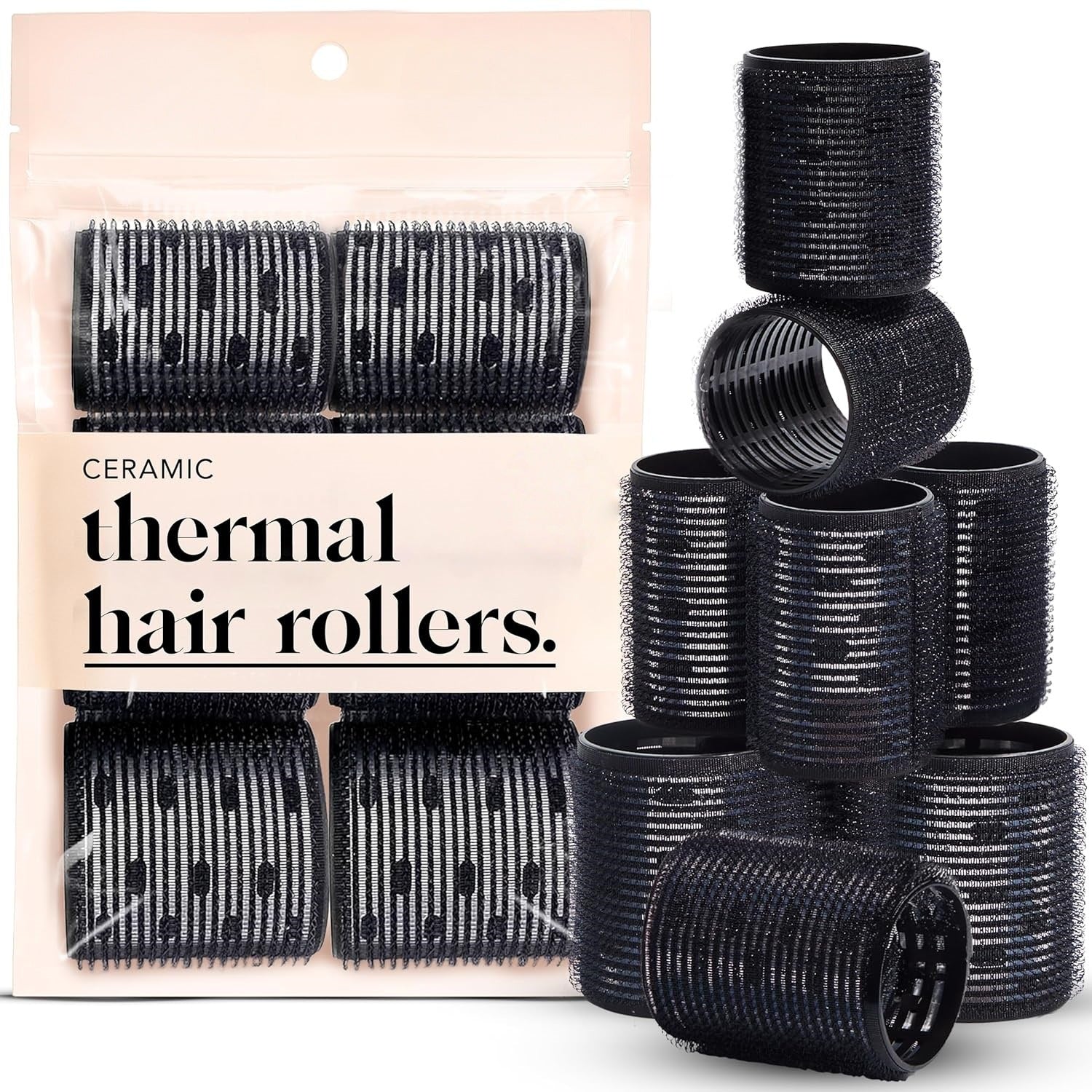 18pcs self grip hair rollers set with 3 sizes
Multi size hair rollers for all hair types
Lightweight sleep hair curlers set