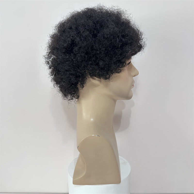Human Wigs Short Curly Hair Afro Men