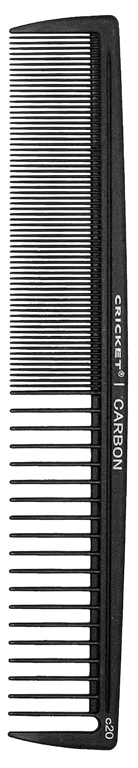 Carbon C20 cutting comb on white background
Carbon C20 comb for professional hair styling
Heat-resistant anti-static cutting comb
Carbon comb used for sectioning hair