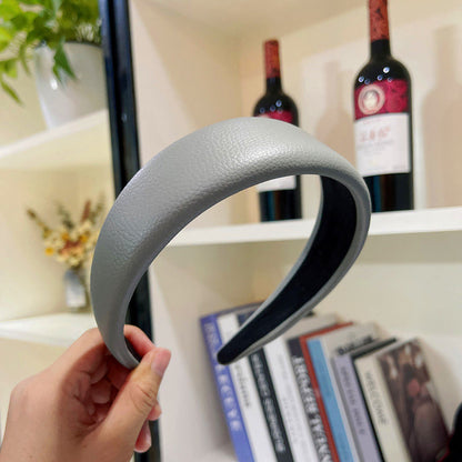Diadema de piel minimalista geométrica para mujer – Accesorio para el pelo estilo coreano en forma de U