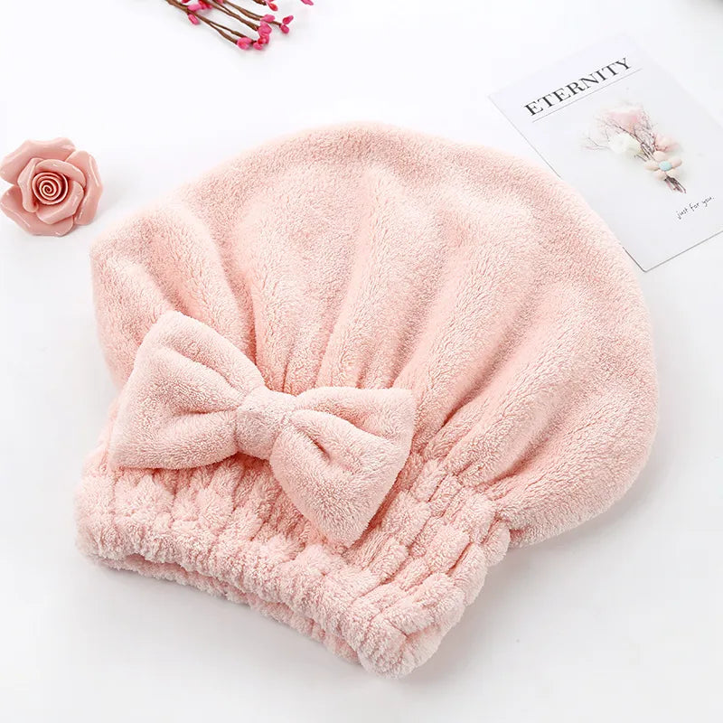 Coral Fleece Bath & Hair Drying Cap for Women