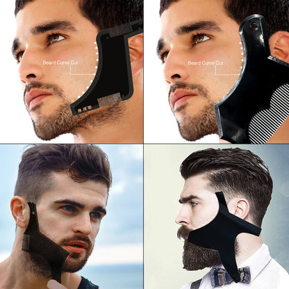 4-piece beard shaping template kit for precise facial hair grooming
Men’s beard shaving guide ruler for neckline and goatee styling
Beard shaping tool set for clean jawline and cheek line trimming
Precision beard template board kit for professional beard styling