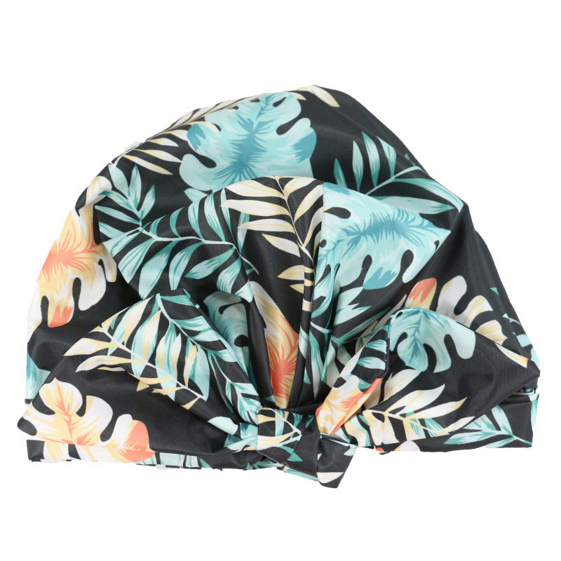 Women’s waterproof shower cap with striped print design
Stylish printed shower cap protecting hair from water
Oxford cloth shower cap with floral and tropical patterns
Comfortable waterproof hair cap with secure fit for adults