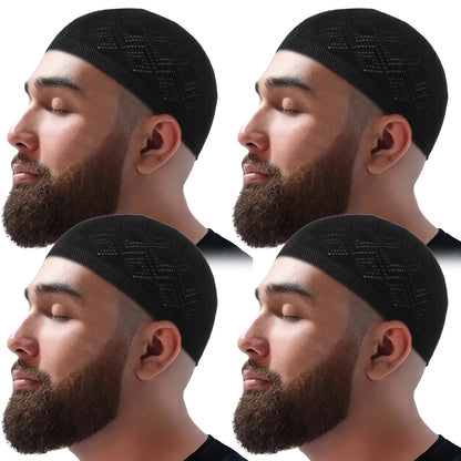 Muslim Knitted Kufi Hat | Breathable Islamic Prayer Cap