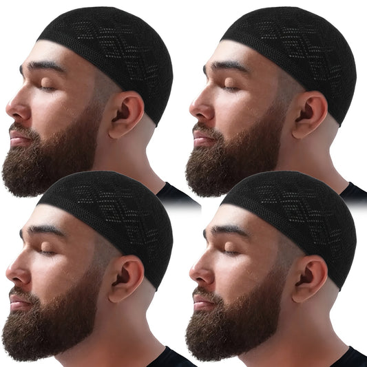 Muslim Knitted Kufi Hat | Breathable Islamic Prayer Cap
