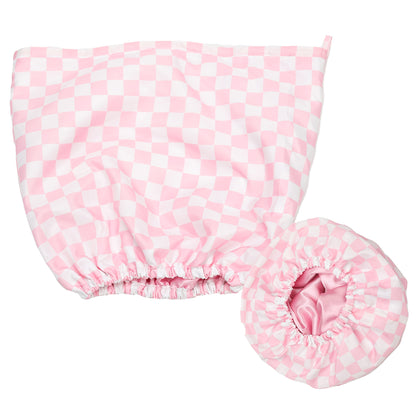 Waterproof Satin Shower Cap – Double-Layer, No Frizz, Stay Dry & Stylish
