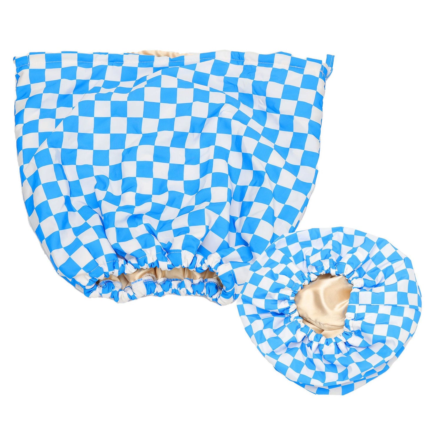 Waterproof Satin Shower Cap – Double-Layer, No Frizz, Stay Dry & Stylish