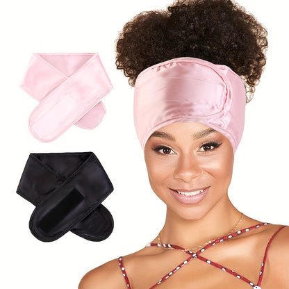 2pcs Set of European And American Magic Tape Headbands, SPA Makeup Hairbands, Adjustable -Like Hair Protection Caps