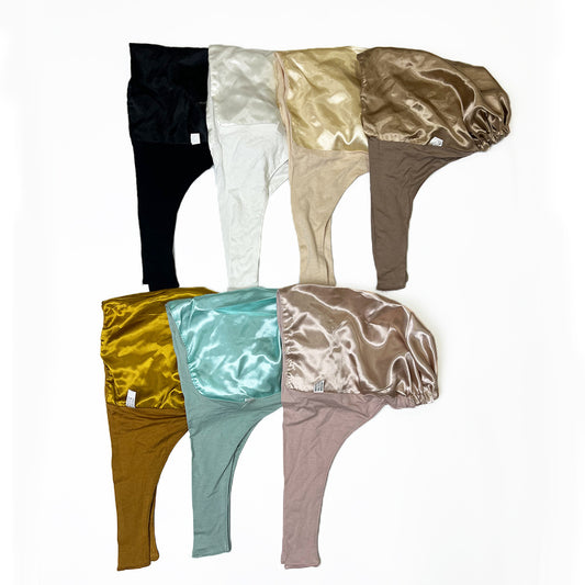 Pañuelo satinado ajustable con cordones