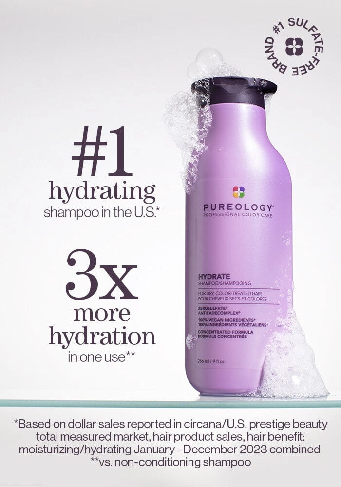 Pureology Hydrate Shampoo – Moisturizes & Nourishes Dry Hair