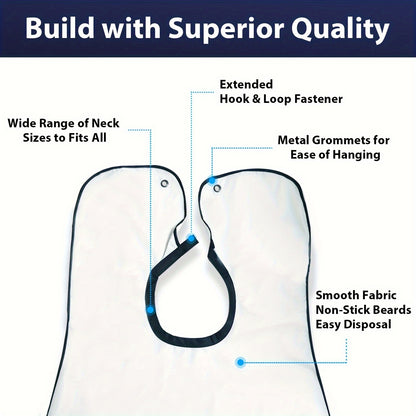 Hair Catcher Shaving Bib – Mess-Free Beard & Hair Grooming Cape.