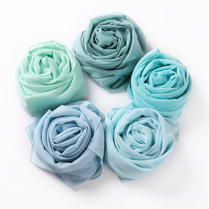 Women's Simple And Versatile Solid Color Pearl Chiffon Scarf
